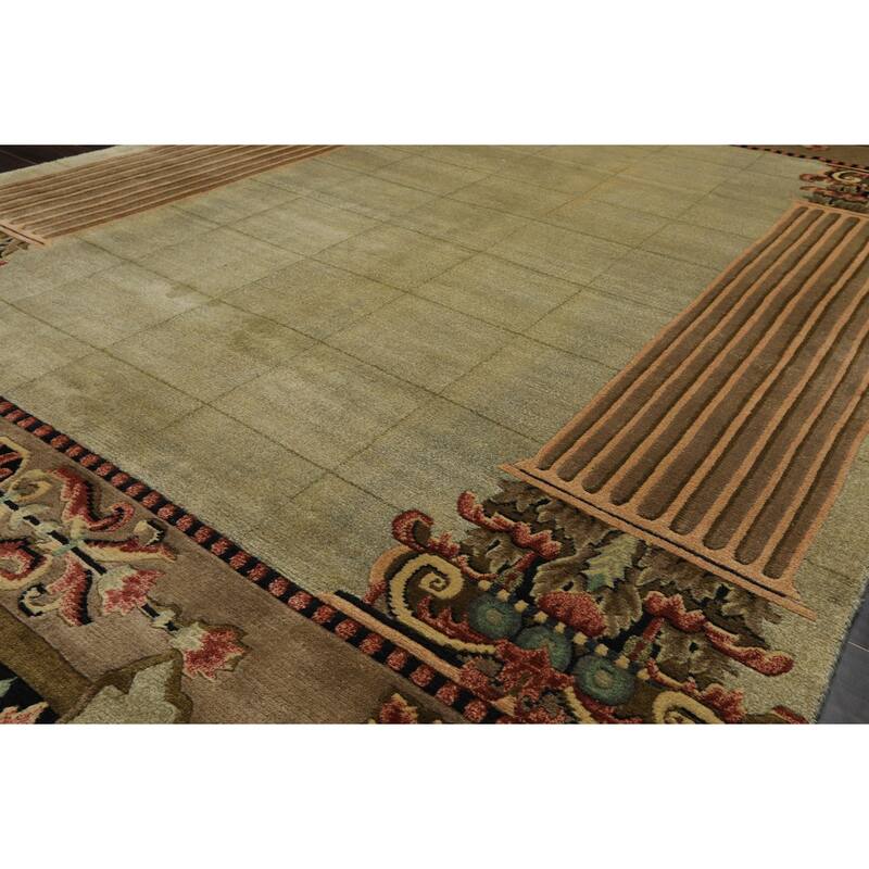 6x8'10'' Hand Knotted New Zealand Wool Mint Plush Pile Tibetan Traditional Rug - 6' x 8' 10''