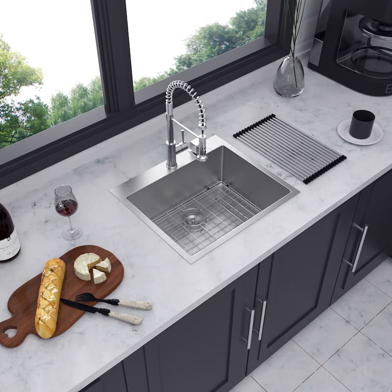 Drop-in Single Bowl Stainless Steel Kitchen Sink - 28*22