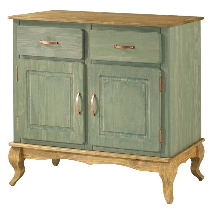 Wood Buffet Sideboard Green | Furniture Dash - Green color wax.