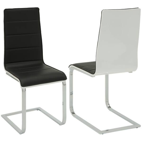 Modern Contemporary Black White Dining Chairs Set Of 4 Overstock 9612623 Set Of 4