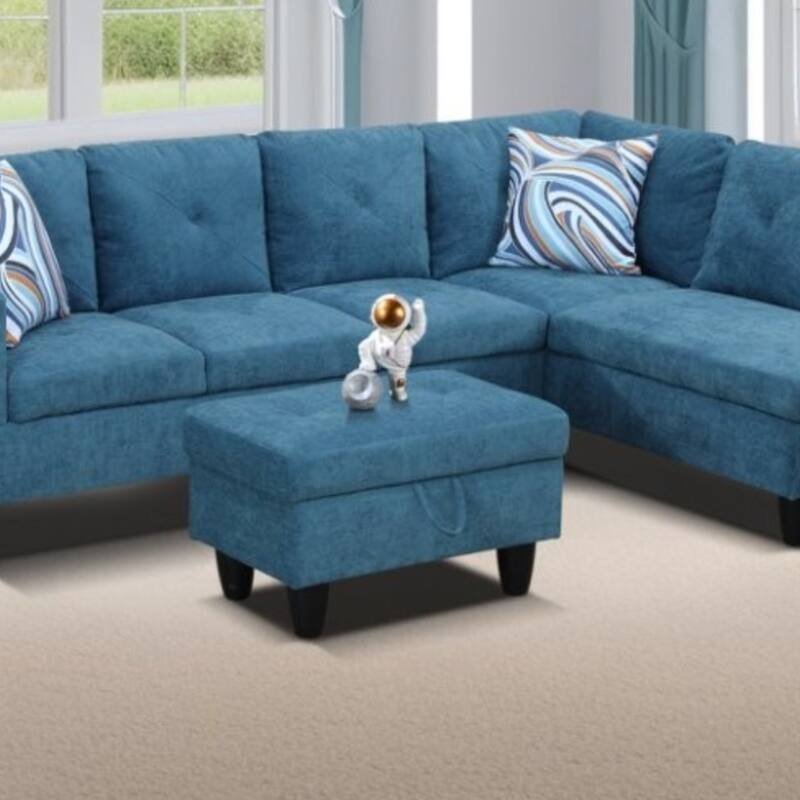 KISRAIS 28.5" Wide Upholstered Storage Ottoman