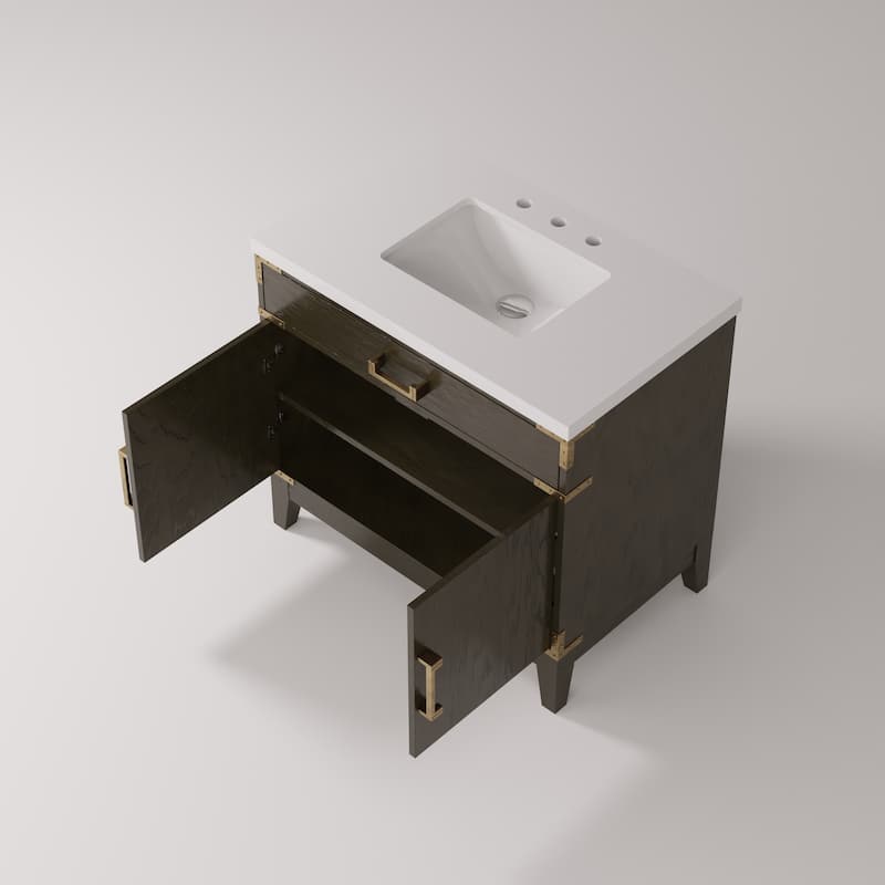 Laurel Bath Vanity with Cultured Marble Top and Sink