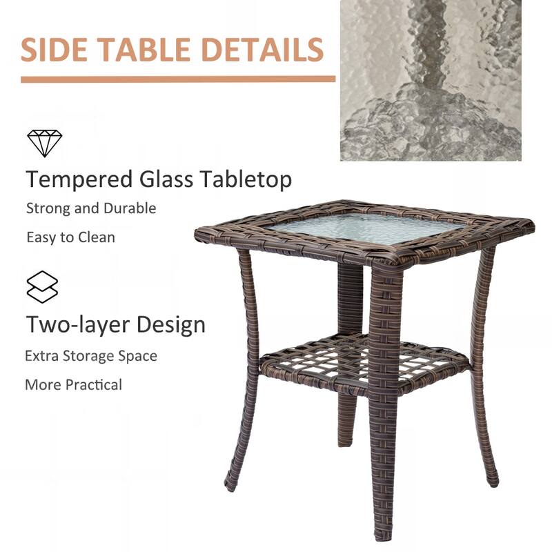 Wicker Patio Furniture Set-Patio Conversation Sets with Swivel Chairs