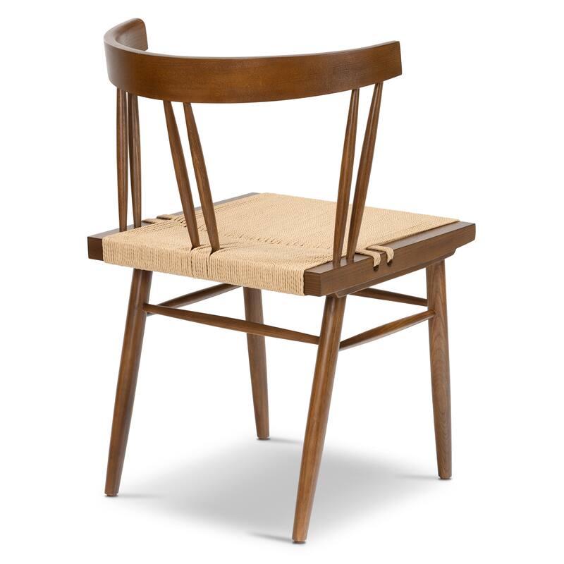 Poly & Bark Ferrara Dining Chair - Wood Frame with Handwoven Hemp Cord Seat
