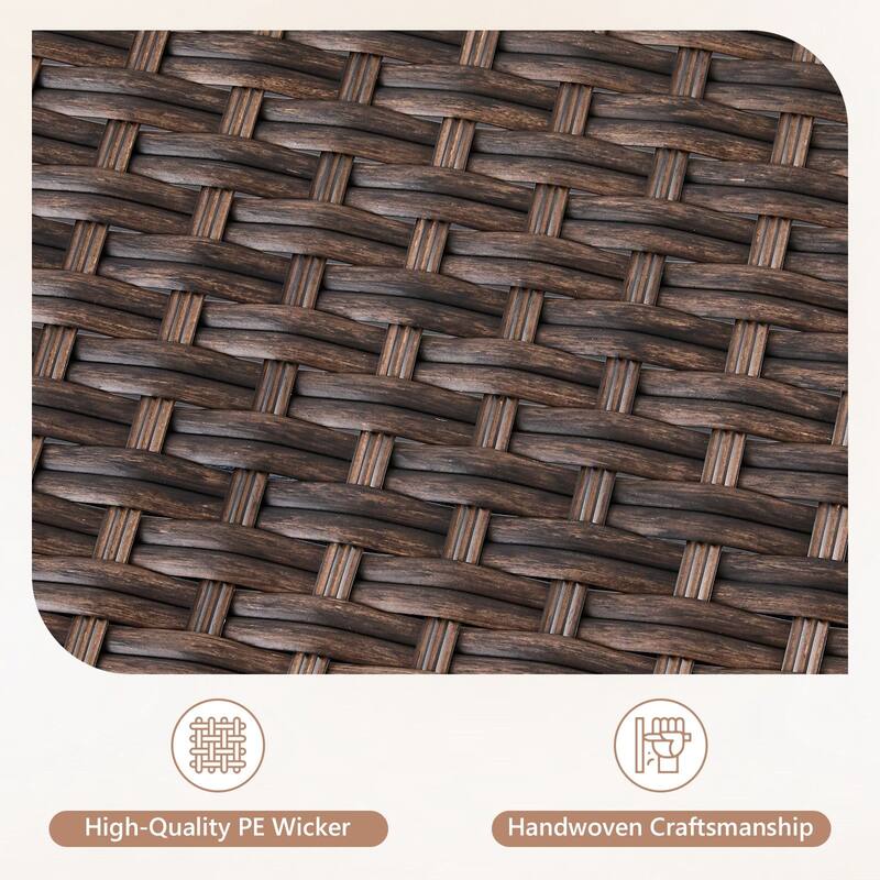 Artisan 8-Piece Patio Brown Wicker Sofa Conversation Set with 6-Inch Thick Cushions