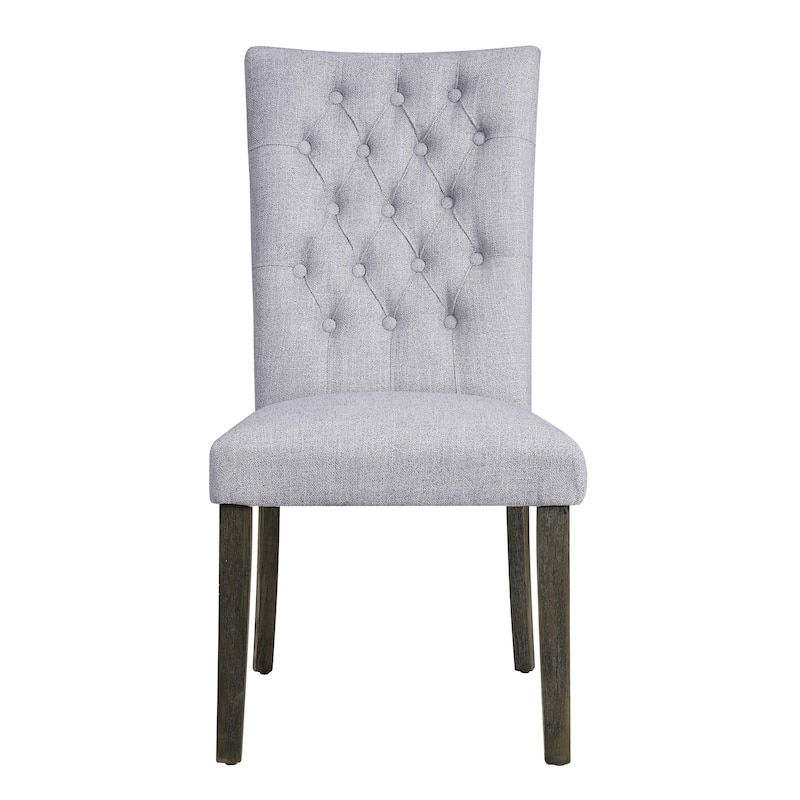 Merel Gray Linen & Gray Oak Finish Side Chair (Set of 2)