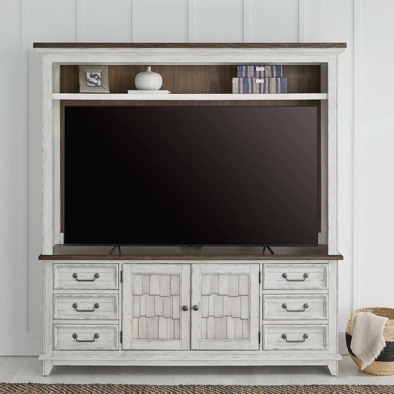 River Place Riverstone White & Tobacco Entertainment TV Console Various Sizes