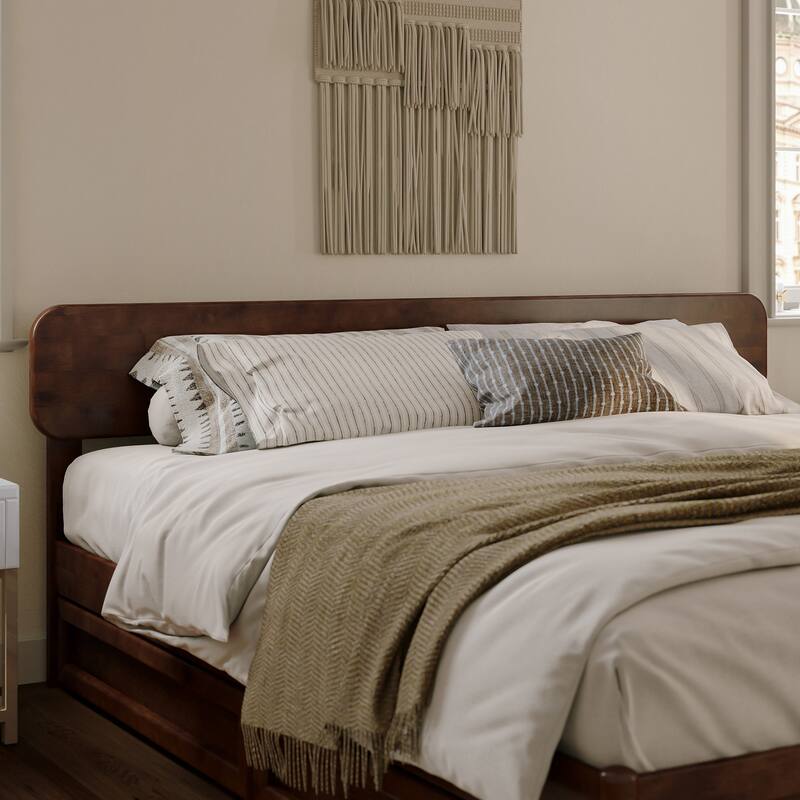 Florence Solid Wood Headboard - Walnut - King