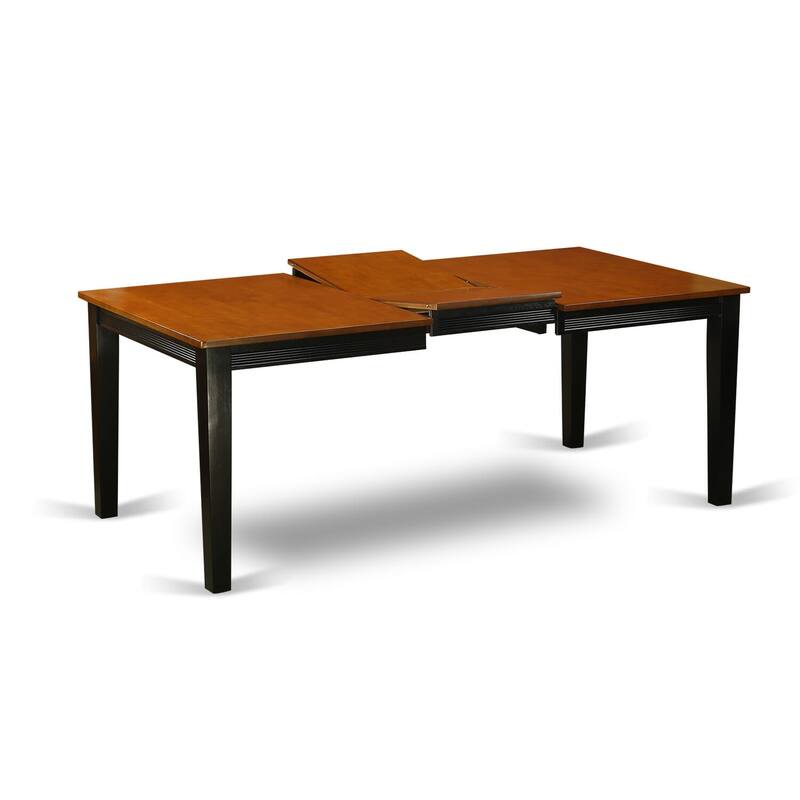 East West Furniture 9 Piece Dining Table Set- a Rectangle Dining Room Table and 8 Wooden Seat Chairs, Finish Options)