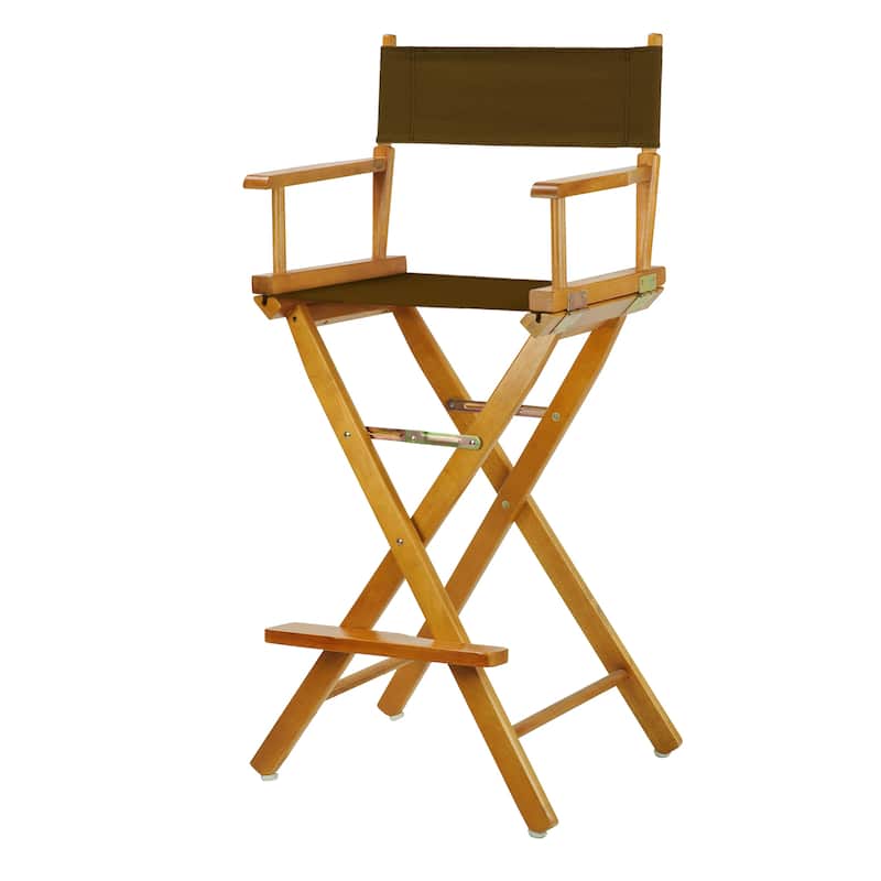 Honey Oak Frame 30-inch Director's Chair - Brown