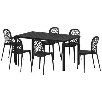 Frond and Form 6-Person Outdoor Rectangular Dining Set