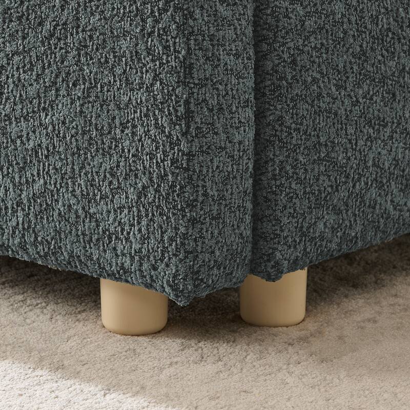 Fabric Upholstered Bed Frame Modern American Platform Bed Frame with Curved Headboard/Sturdy Legs Support/No Box Spring Needed