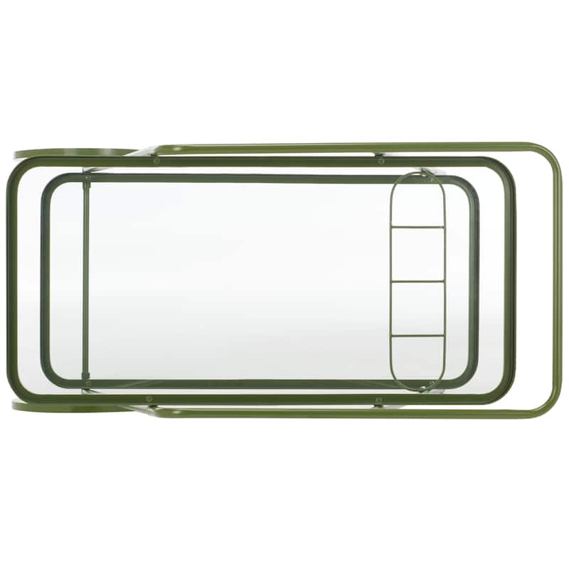 SAFAVIEH Home Zunia Glass Bar Cart with Wheels - 36Wx19Dx30H