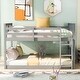 preview thumbnail 2 of 24, Full over Full Bunk Bed with Ladder & Gray Solid Wood