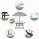 preview thumbnail 2 of 3, 8-Piece Patio Dining Set, Garden Outdoor Table Set with Removable Umbrella, Glass Table, and 6 Folding Chairs