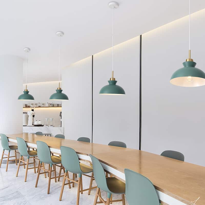 1-Light Modern Classic Semi Flush Mount Chandelier, Farmhouse Dome Pendant Light for Kitchen Island Dining Room