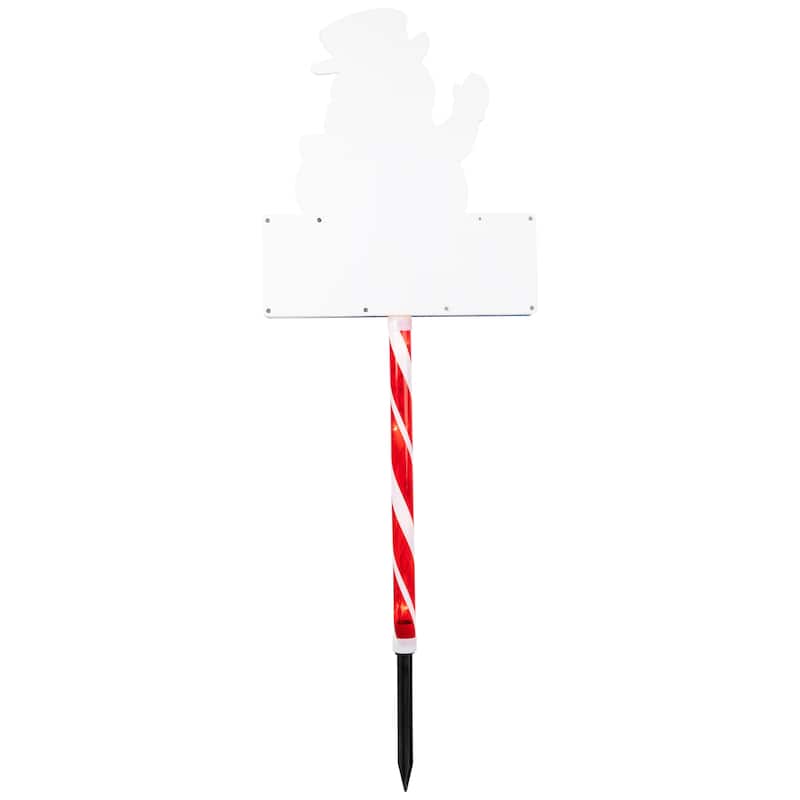 28.5" Pre-Lit Snowman 'LET IT SNOW' Christmas Lawn Stake - Clear Light