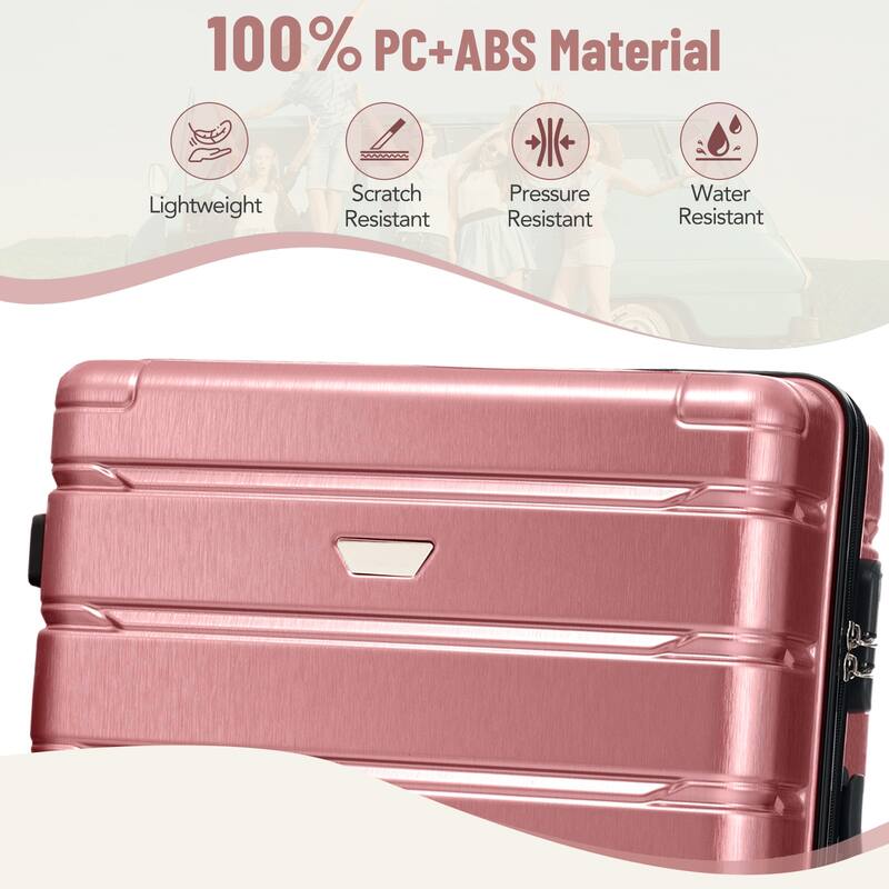 Luggage Sets 3 Piece ABS Hardshell Lightweight Durable Suitcase with Spinner Wheels, for Travel Men Women