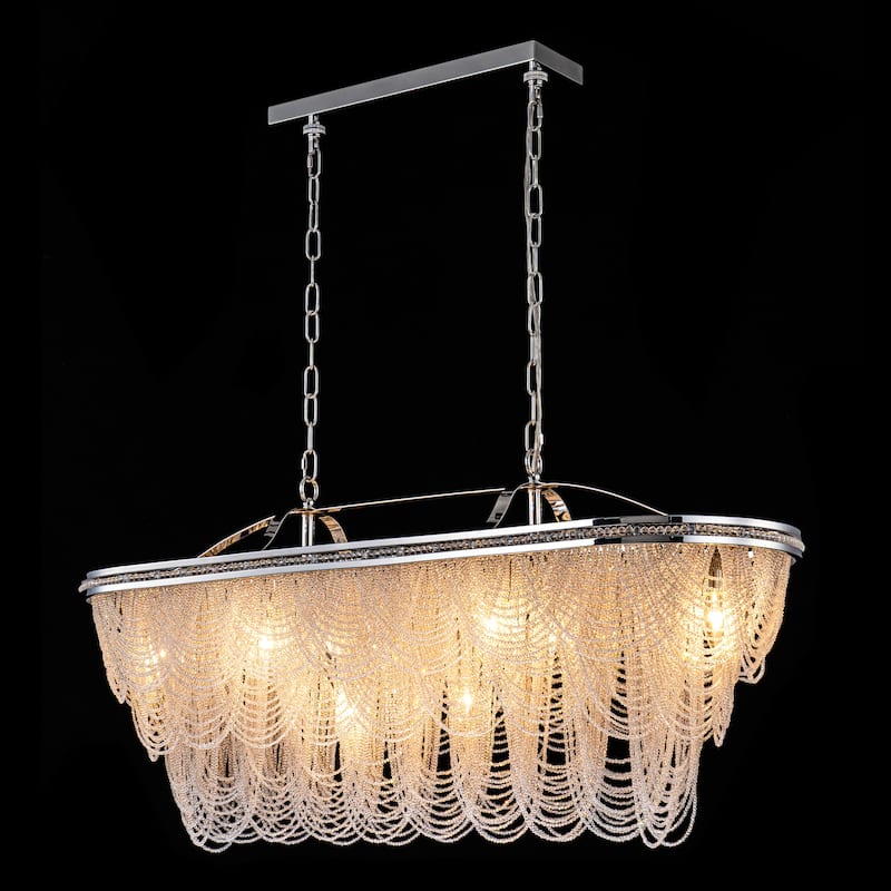 8/10-Light 3-Tiered Modern Glam Crystal Chandelier for Dining Room