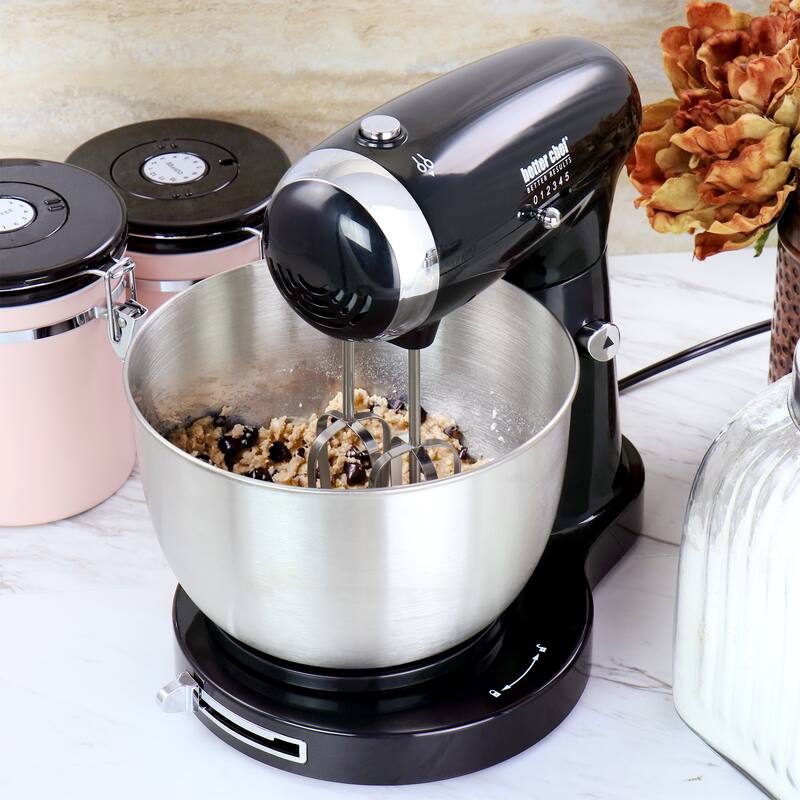 Better Chef 350 Watt MegaMix Stand Mixer in Black - 14 Cups
