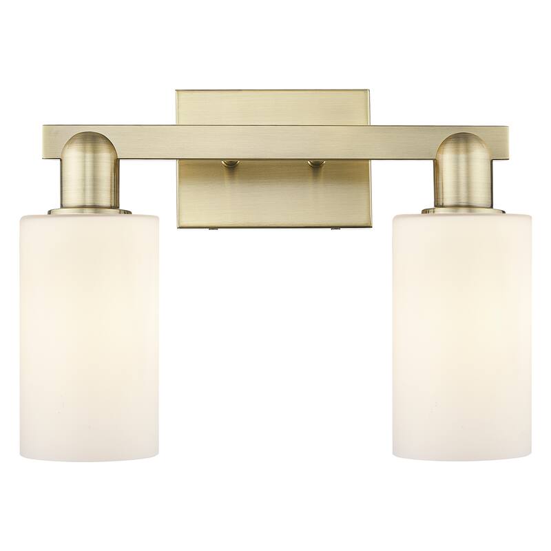 Innovations Lighting Endless Possibilities Arcadia - Clymer - 2 Light 15" Bath Vanity Light - Antique Brass/Matte White