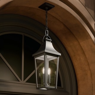 Cleary 2-Light Outdoor Pendant with Clear Glass - 24.75