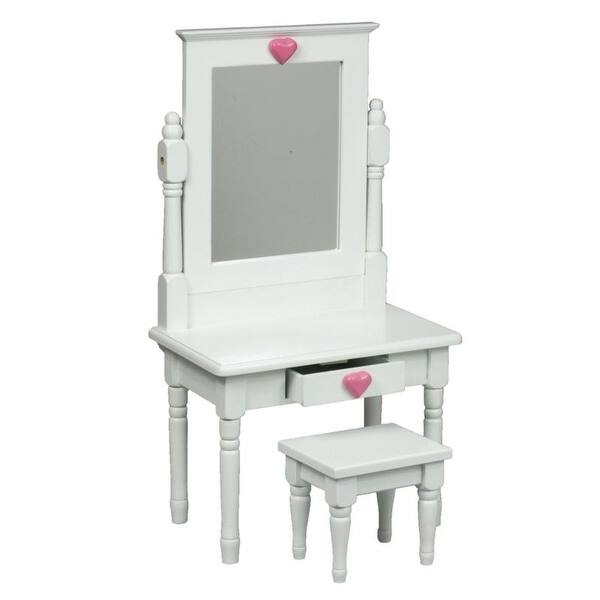 Shop White Wooden Vanity Table Desk Furniture Fits 18 Inch