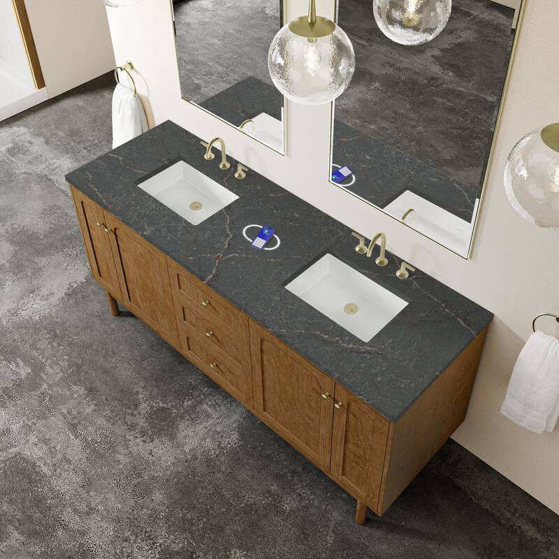 James Martin Vanities 545-V72-FPBL Laurent 72" Double Basin Poplar