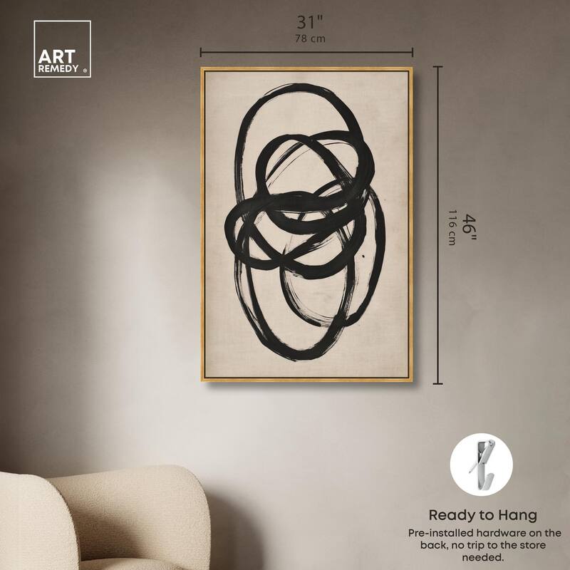 Beige Black I Canvas by Art Remedy