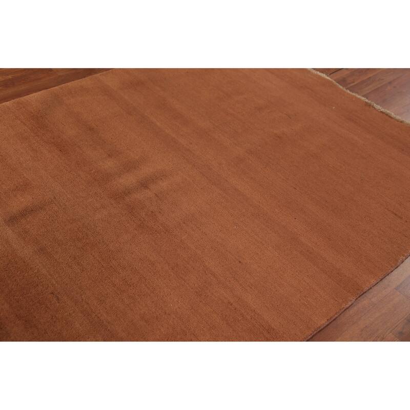 Gabbeh Modern Area Rug Handmade Oriental Orange Tribal Wool Carpet - 4'11" x 6'6"