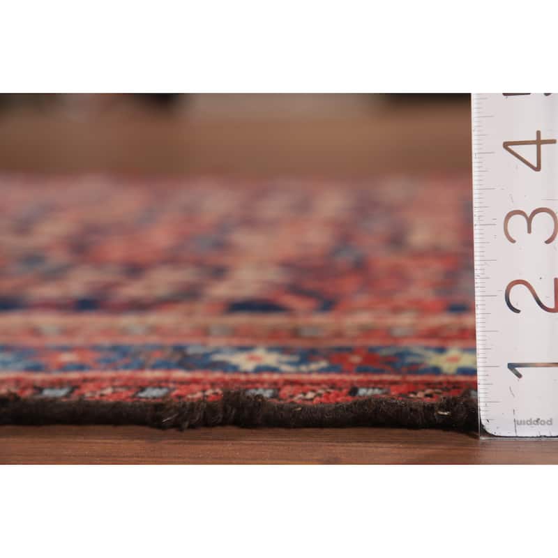 Geometric Malayer Vintage Persian Runner Rug Handmade Wool Carpet - 3'6" x 10'2"