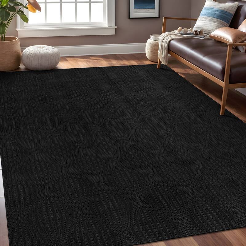 Beverly Rug Serenity Solid Modern Non Slip Soft Indoor Area Rug