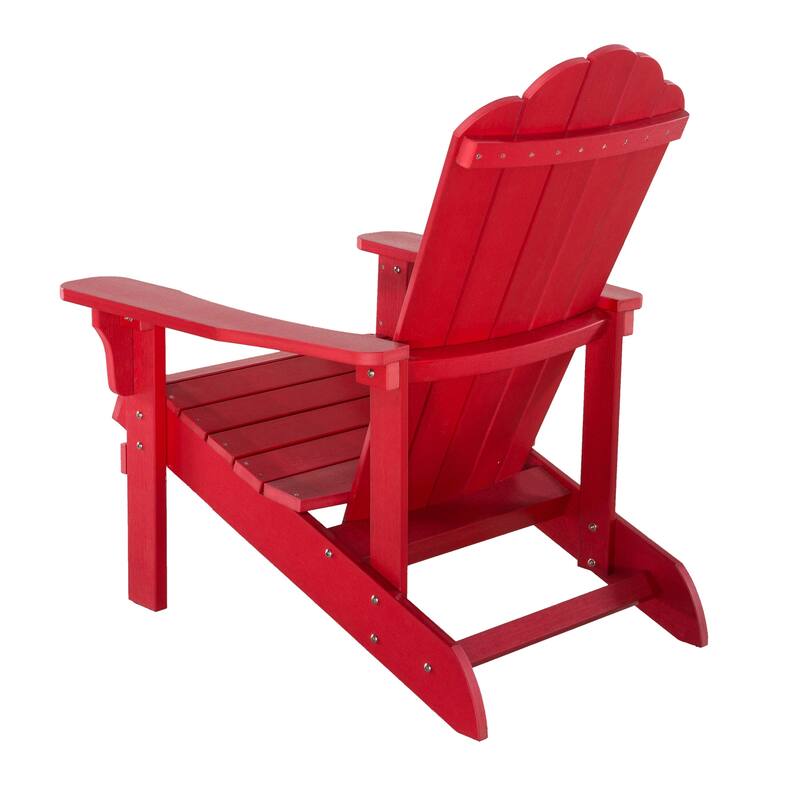 Outdoor Plastic Wood Adirondack Chair, Patio Chair for Deck, Backyards