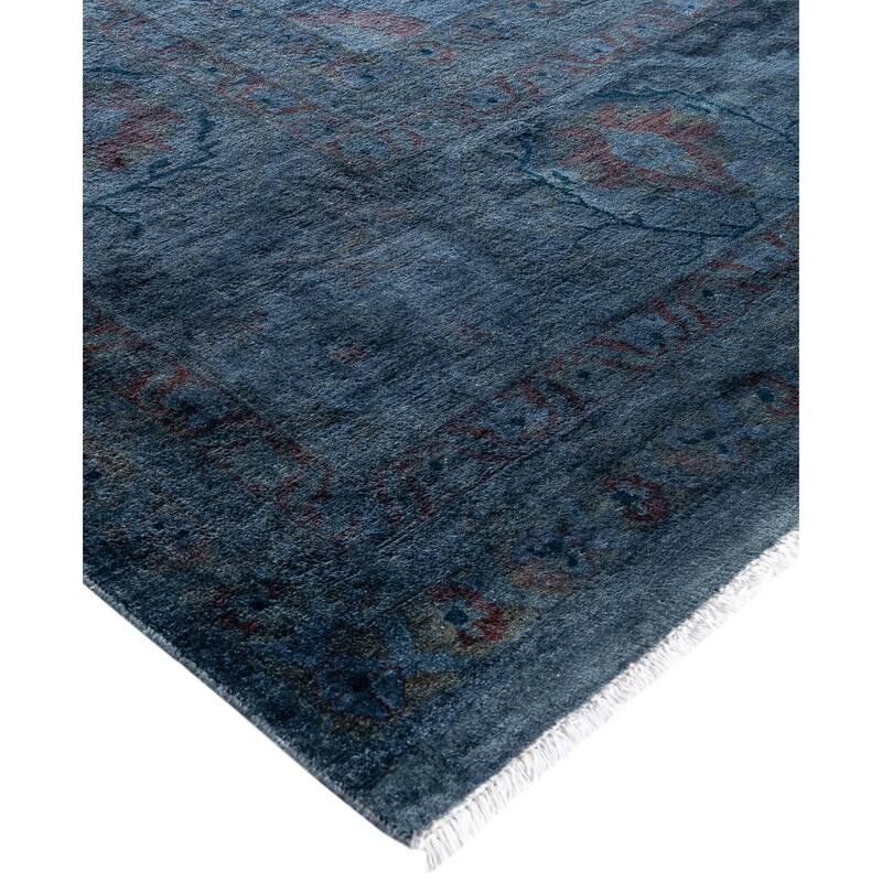 Overdyed One-of-a-Kind Hand-Knotted Area Rug - Blue - 12' 9" x 18' 10"