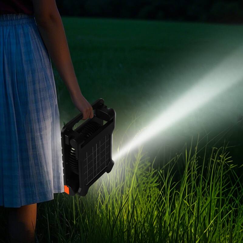 10000mAh Rechargeable Solar Fan LED Lantern 7 Inch Portable Cordless 4W
