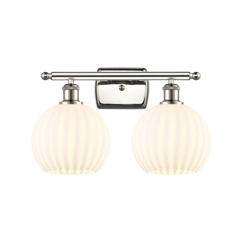Innovations Lighting 516-2W-11-18 White Venetian Vanity White Venetian - Polished Nickel / White Venetian