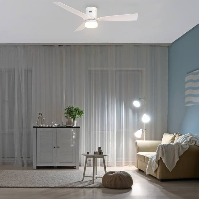 Pollux 52-inch Indoor/Outdoor Smart Ceiling Fan, Dimmable LED Light Kit & Remote Works with Alexa/Google Home/Siri
