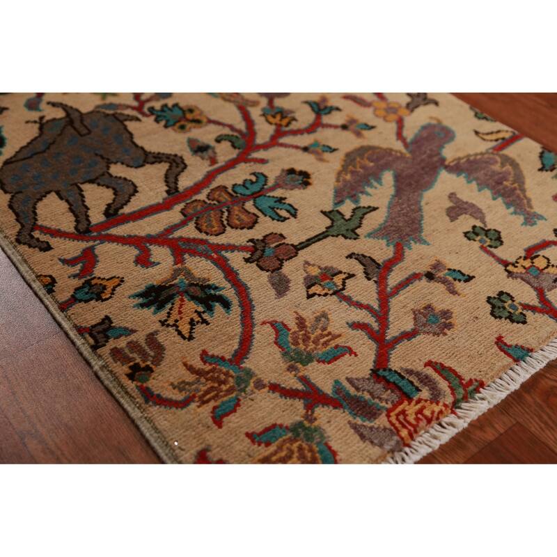 Animals Design Kazak Oriental Rug Handmade Wool Carpet - 2'0"x 3'0"