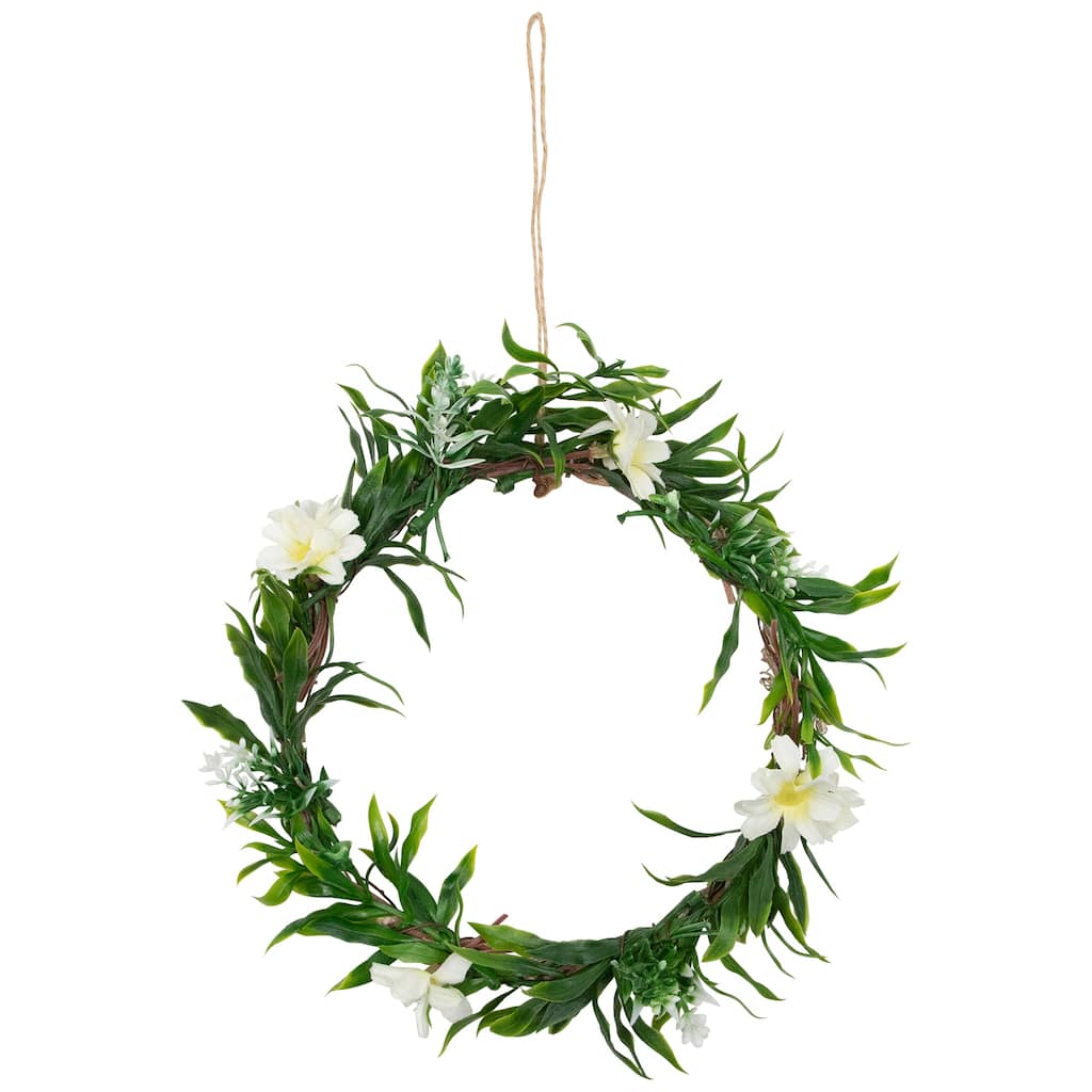 Mini Floral and Foliage Spring Wreath, Yellow 9"