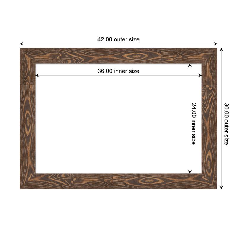 Amanti Art Bridge Black Framed Dry Erase Magnetic Board - 42 x 30 in - Bridge Brown