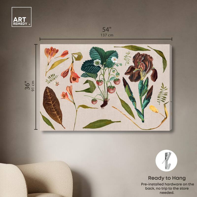 Floral Diagram Montage Canvas by Art Remedy, Gallery Wrapped