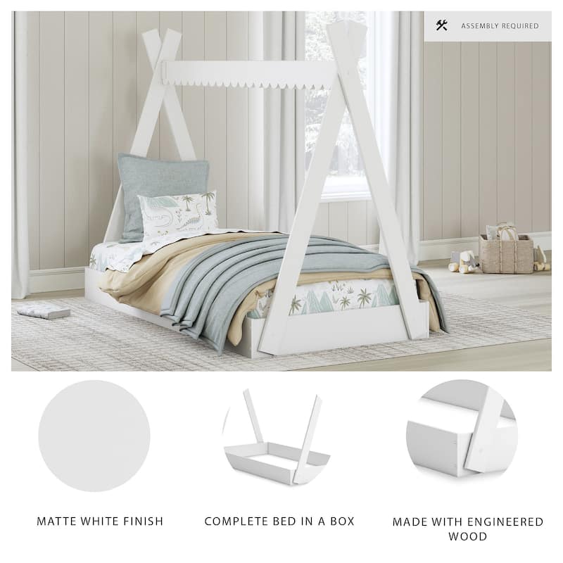 Signature Design by Ashley Hallityn White Twin Tent Bed