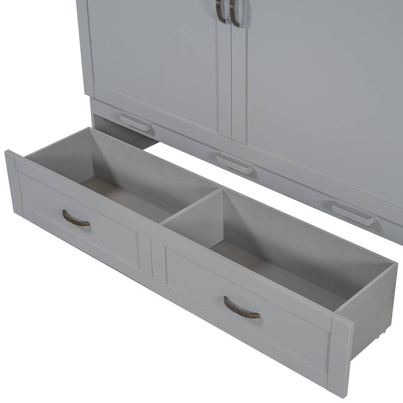 Space-Saving Murphy Bed with USB Ports & Drawers
