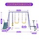 preview thumbnail 8 of 6, Swing Sets for Backyard, 5 In 1 Swing Set, Heavy-Duty Swingset Outdoor, 700LBS Metal Swing with Stand, Swing Set with Slide