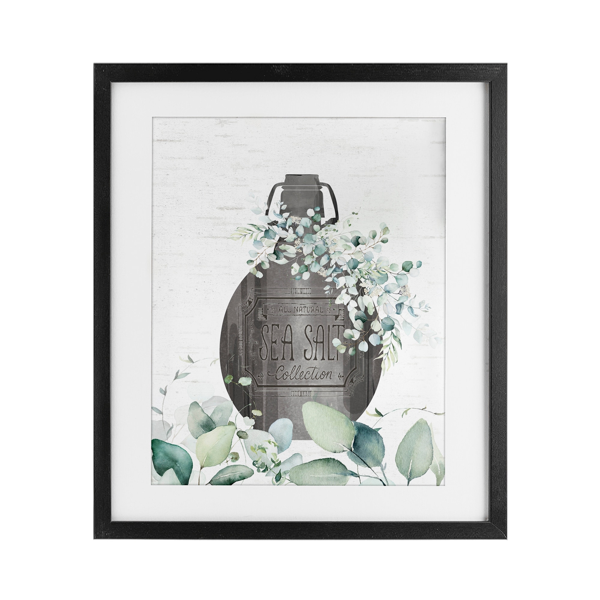 Stupell Sea Salt Collection Bottle Under Glass Framed Design By Lettered and Lined