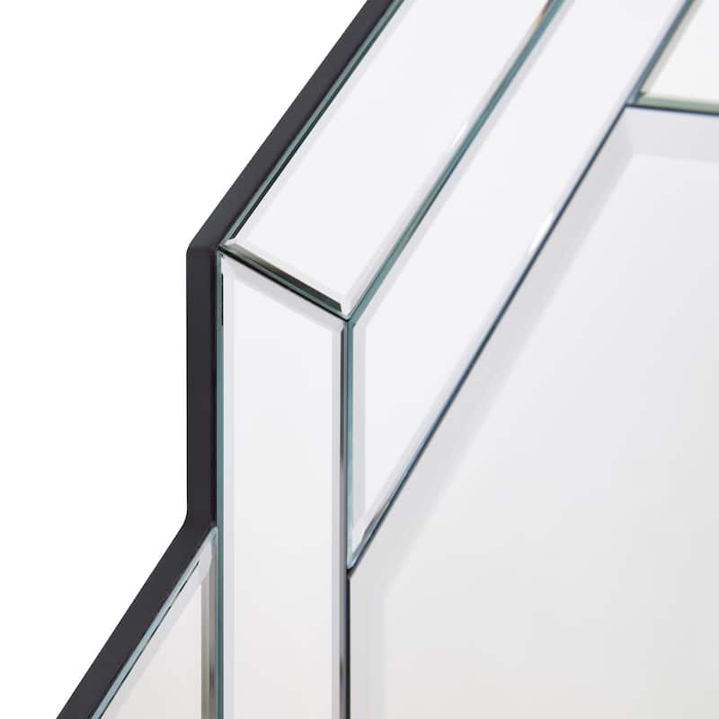 Interlaced Round Beveled Framed Wall Mirror for Bathroom,Vanity, Bedroom