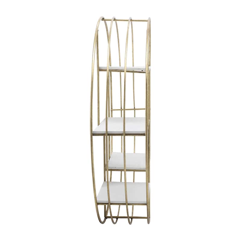 Sagebrook Home Modern Glam Iron and Wood Wall Storage Shelf - 32" x 7" x 32"