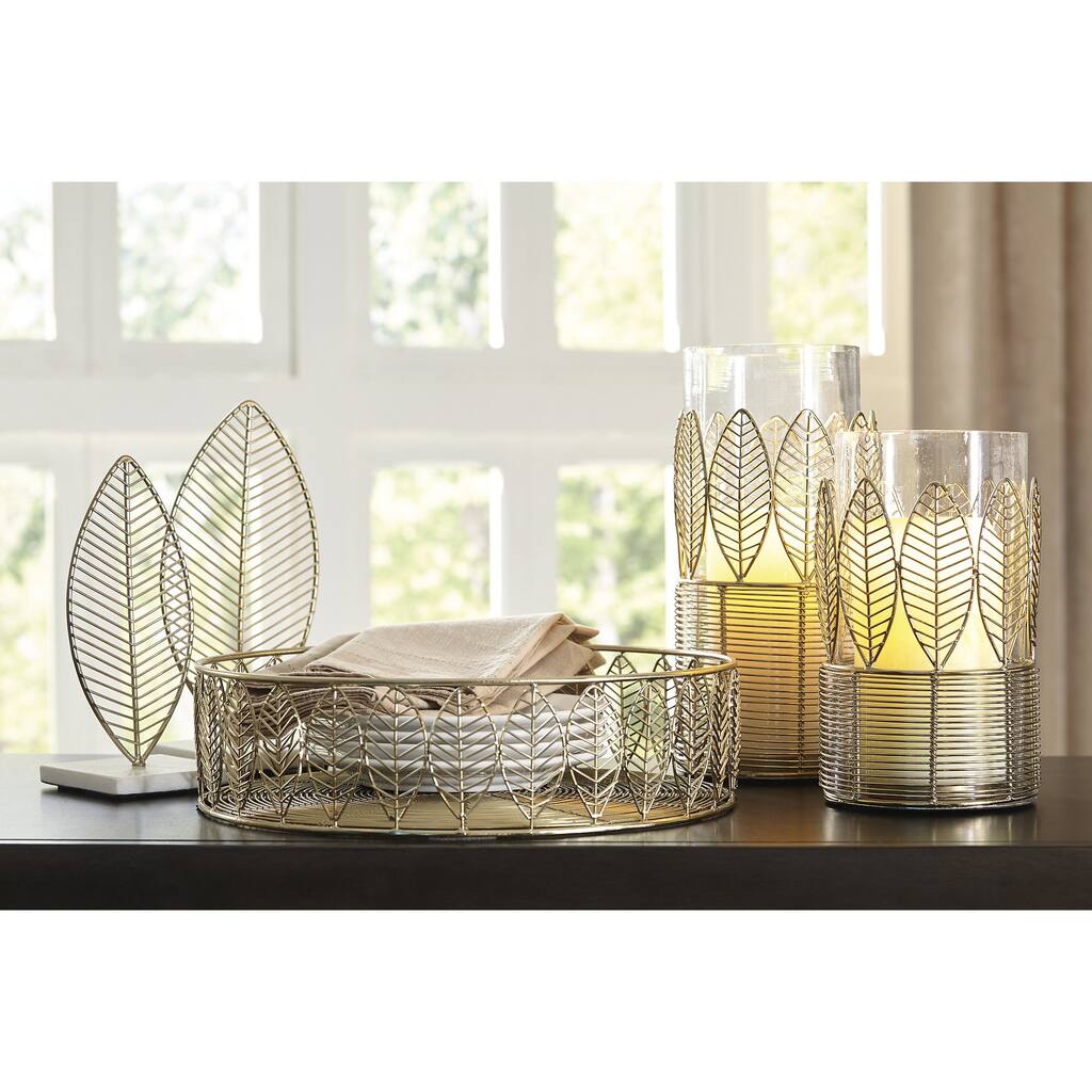 Dimity Contemporary Gold Finish Accessory Set - Set of 5 - Dimensions Vary