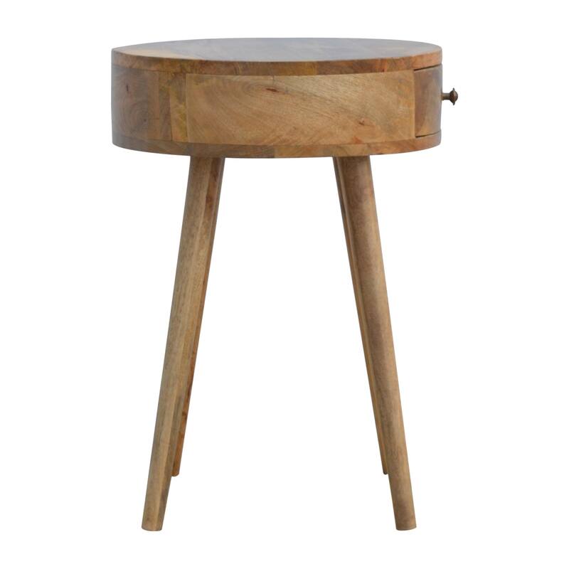 Contemporary Design Drawer Circular Shaped Wooden Nightstand,Durable And Sturdy