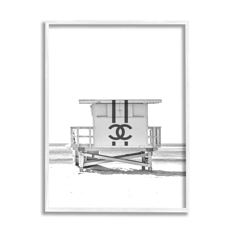 Stupell Fashion Brand Beach Hut Framed Giclee Art Design by Lil' Rue - 16 x 20 - White